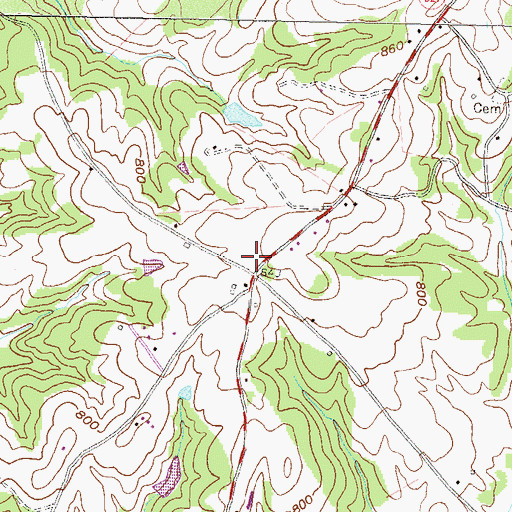 Topographic Map of Five Area Fire Department, GA
