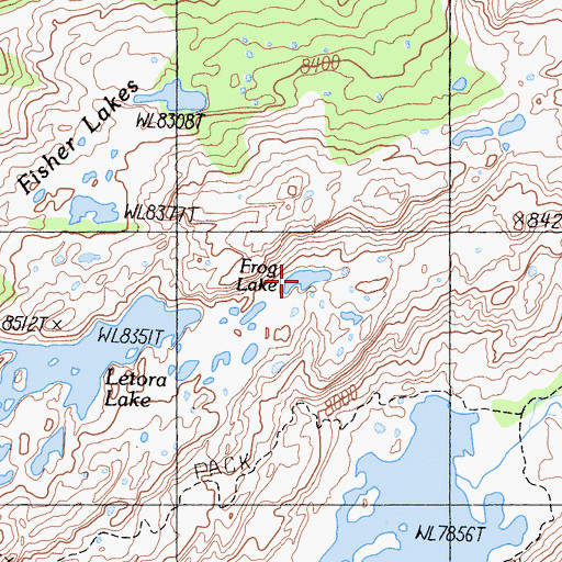 Topographic Map of Frog Lake, CA