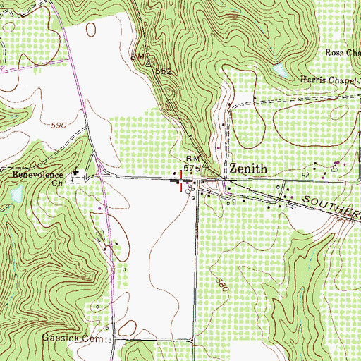 Topographic Map of Crawford County Fire Department Station 7, GA