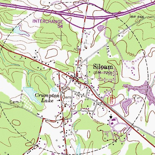 Topographic Map of Siloam Fire Department, GA