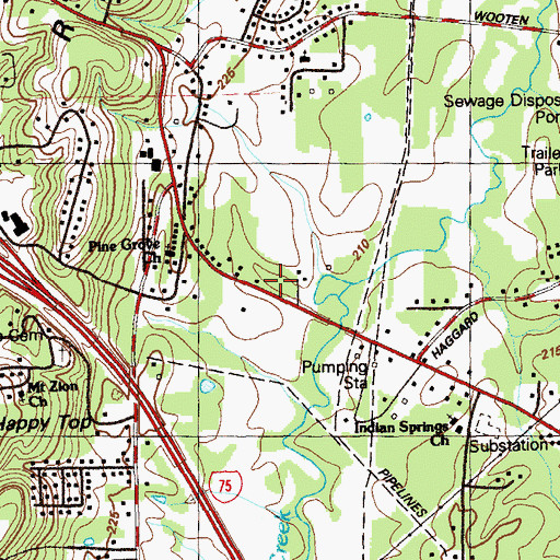 Topographic Map of Catoosa County Fire Department Station 3, GA