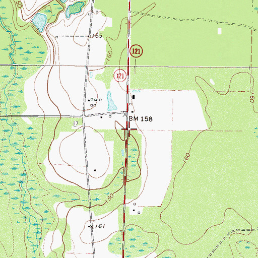 Topographic Map of Appling County Fire Department 4th District Station, GA