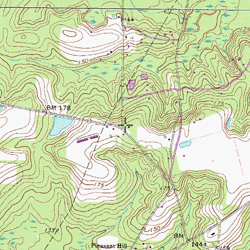 Topographic Map of Appling County Fire Department Ten Mile Station, GA