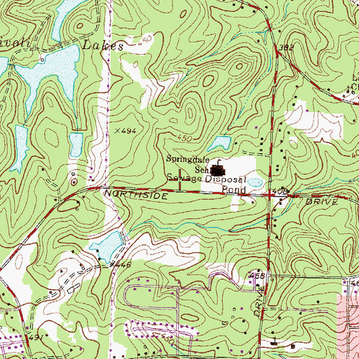 Topographic Map of Macon - Bibb County Fire Department Station 103, GA