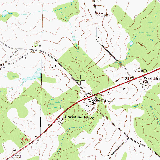 Topographic Map of Cochran - Bleckley Fire Department Salem Station, GA
