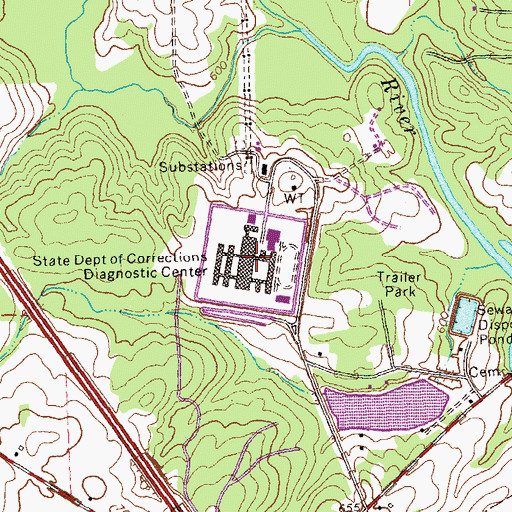 Topographic Map of Georgia Diagnostic Prison Fire Department, GA