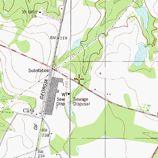 Topographic Map of Clito Volunteer Fire Department, GA