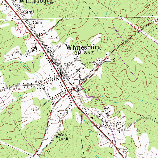 Topographic Map of Carroll County Fire / Rescue Station 8, GA