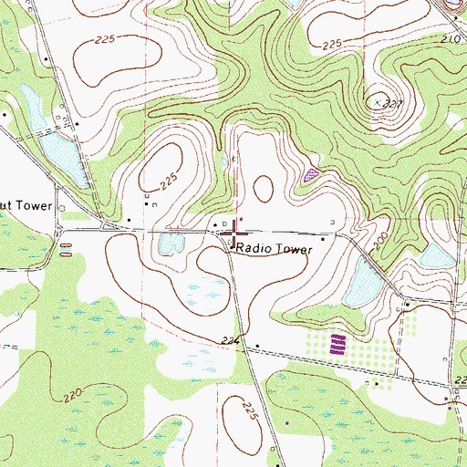Topographic Map of Taylor Town Volunteer Fire Station, GA