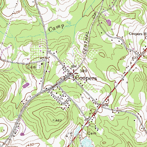 Topographic Map of Baldwin County Fire and Rescue Department Station 4, GA