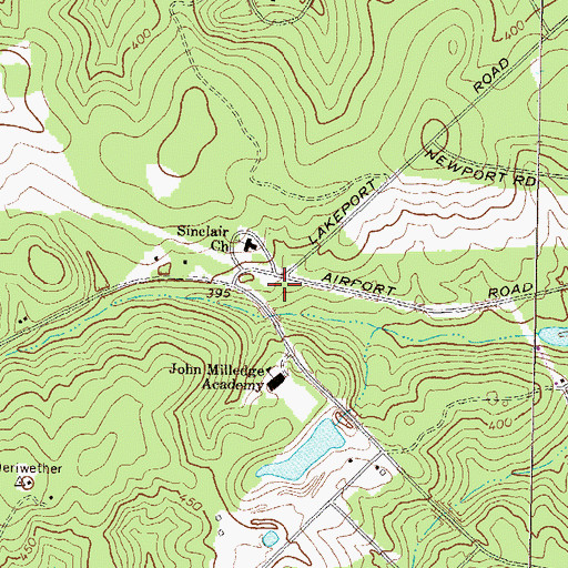 Topographic Map of Baldwin County Fire and Rescue Department Station 7, GA