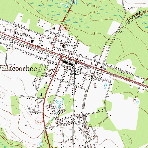 Topographic Map of Willacoochee Fire Department, GA