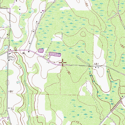 Topographic Map of Sessoms Volunteer Fire Station, GA