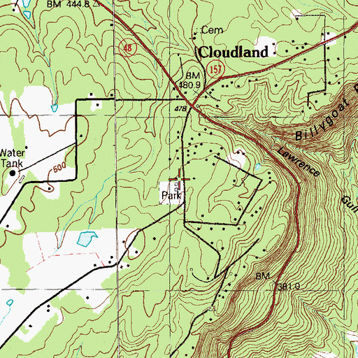 Topographic Map of Cloudland Volunteer Fire Department, GA