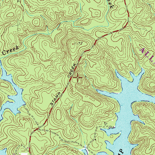 Topographic Map of Bartow County Fire Department Station 13, GA