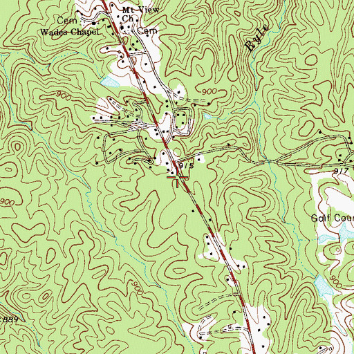 Topographic Map of Bartow County Fire Department Station 9, GA