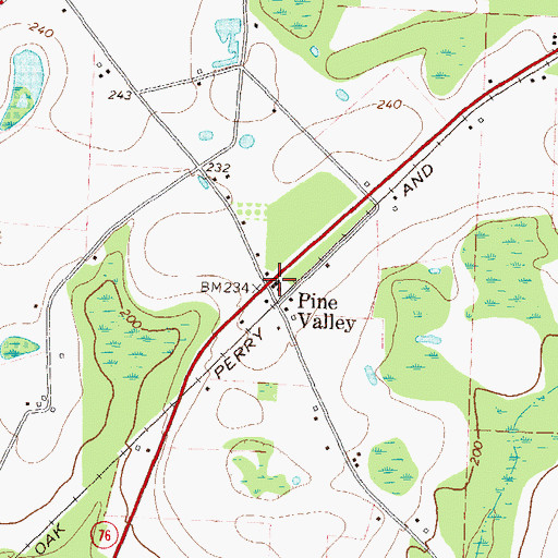 Topographic Map of Pine Valley Fire Department, GA