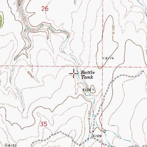 Topographic Map of Battle Tank, AZ