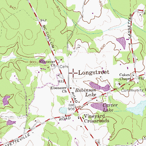 Topographic Map of Coweta County Fire Department Station 12, GA