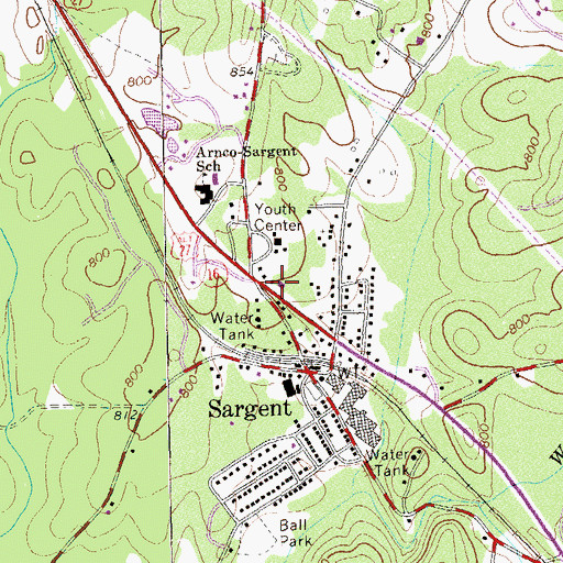 Topographic Map of Coweta County Fire Department Station 2, GA