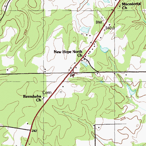Topographic Map of Teloga Volunteer Fire Department, GA