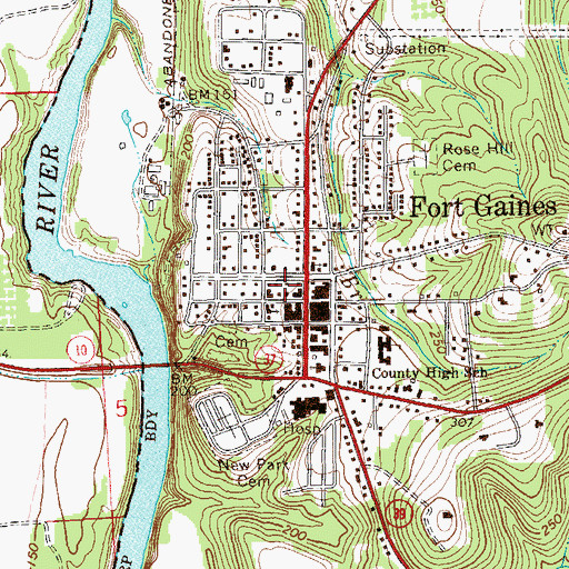 Topographic Map of Clay County Volunteer Fire Department, GA