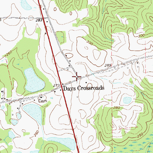 Topographic Map of Clay County Volunteer Fire Department Station 2, GA