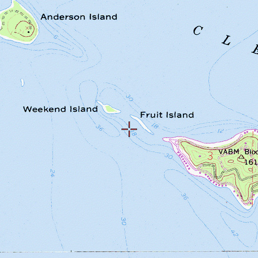 Topographic Map of Fruit Island, CA