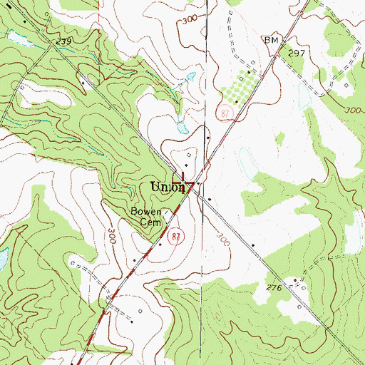 Topographic Map of Mitchell Volunteer Fire Department, GA