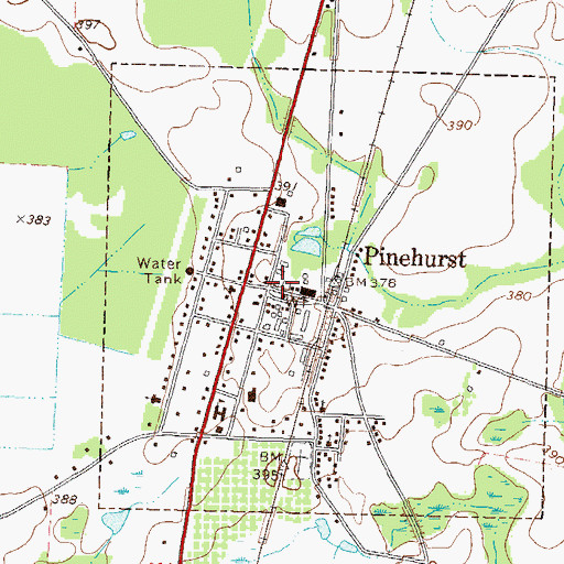 Topographic Map of Dooly County Fire Department Pinehurst Station, GA