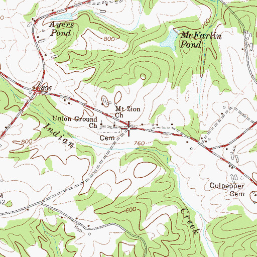 Topographic Map of Double Churches Volunteer Fire Department, GA