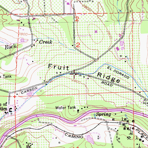 Topographic Map of Fruit Ridge, CA