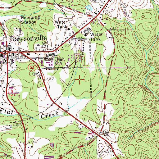 Topographic Map of Dawson County Fire Department Station 1, GA