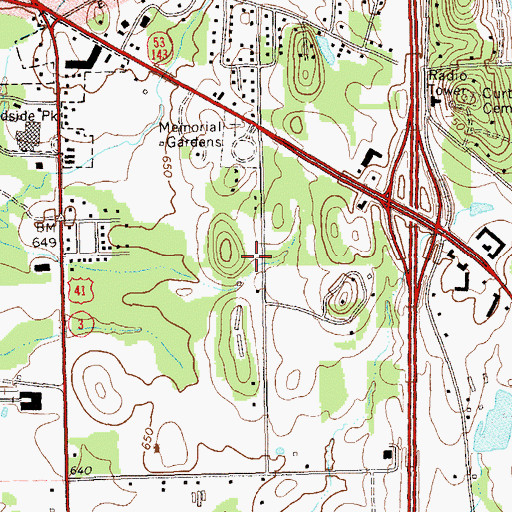 Topographic Map of Calhoun Fire Department Station 2, GA