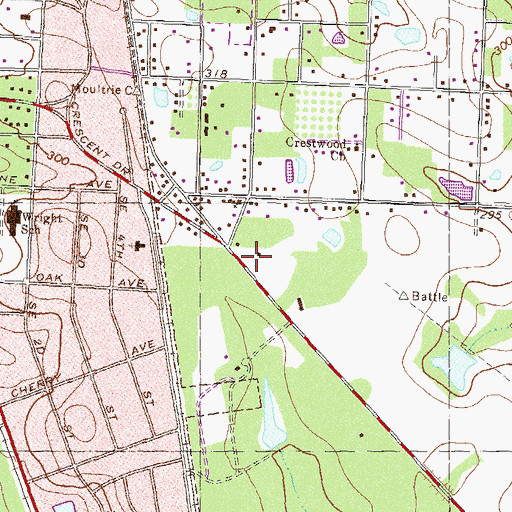 Topographic Map of Colquitt County Volunteer Firefighters Association Fire Station 61 Southside, GA