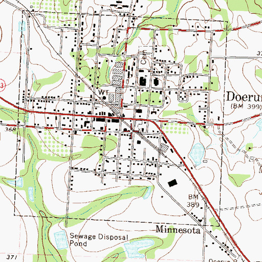 Topographic Map of Colquitt County Volunteer Firefighters Association Fire Station 62 Doerun, GA