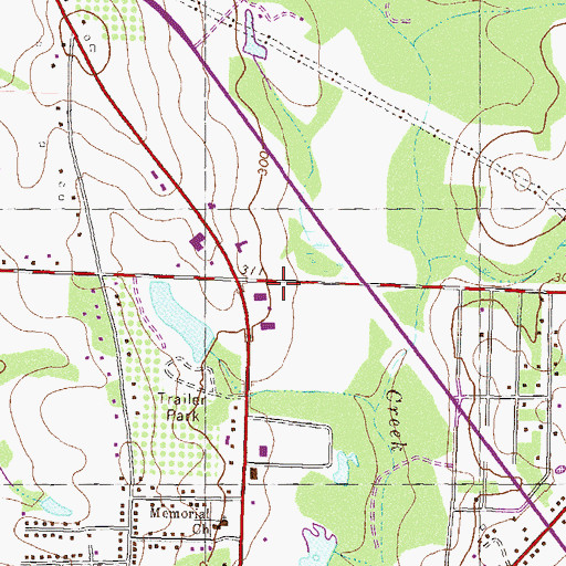 Topographic Map of Colquitt County Volunteer Firefighters Association Fire Station 11 Northside, GA