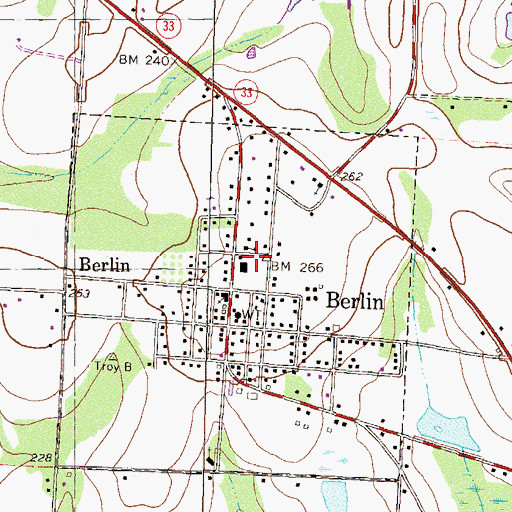 Topographic Map of Coloquitt County Volunteer Firefighters Association Fire Station 31 Berlin, GA