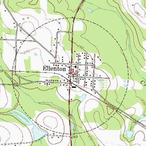 Topographic Map of Colquitt County Volunteer Firefighters Association Fire Station 71 Ellenton, GA