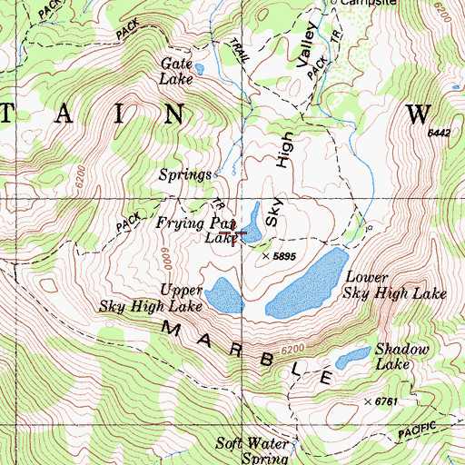 Topographic Map of Frying Pan Lake, CA