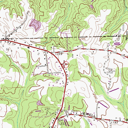 Topographic Map of Forsyth County Fire Department Station 7, GA