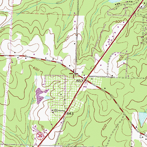 Topographic Map of Butts County Fire Department, GA