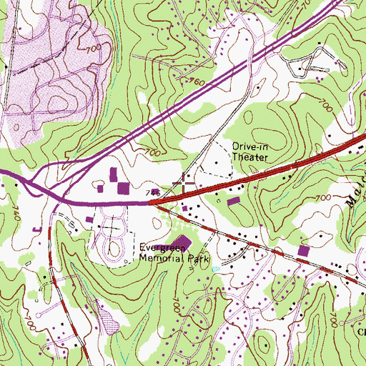 Topographic Map of Athens - Clarke County Fire Department Station 2, GA