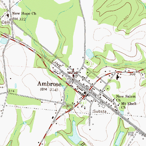 Topographic Map of Coffee County Fire Rescue Department Station 7, GA