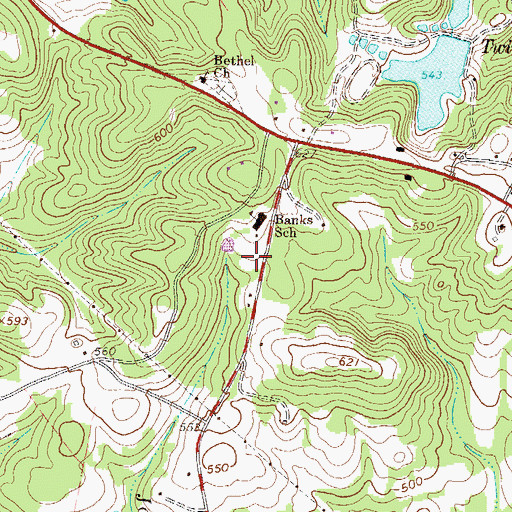Topographic Map of Elbert County Fire Department Longstreet Station, GA