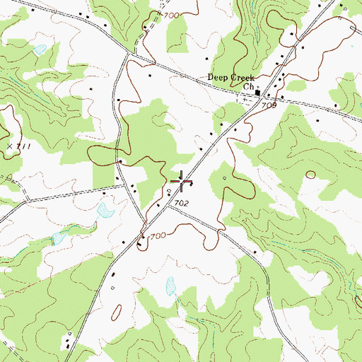 Topographic Map of Elbert County Fire Department Deep Creek Station, GA