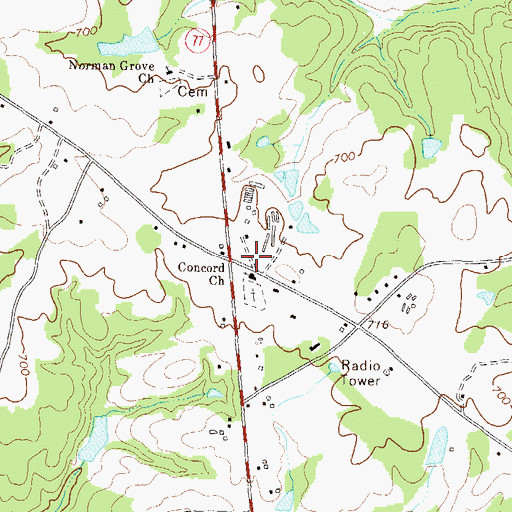 Topographic Map of Elbert County Fire Department Centerville Station, GA