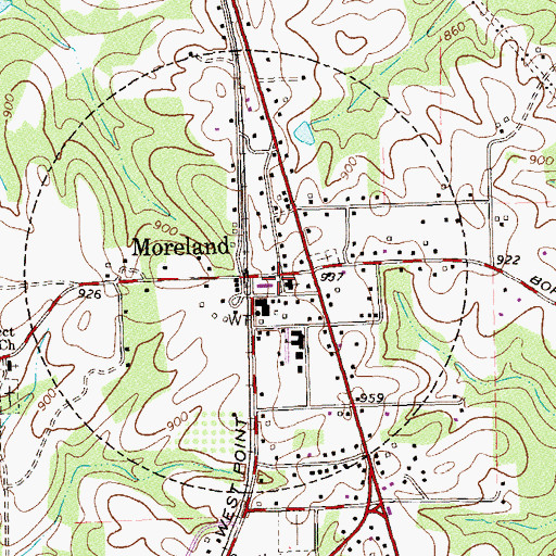 Topographic Map of Coweta County Fire Department Station 4, GA