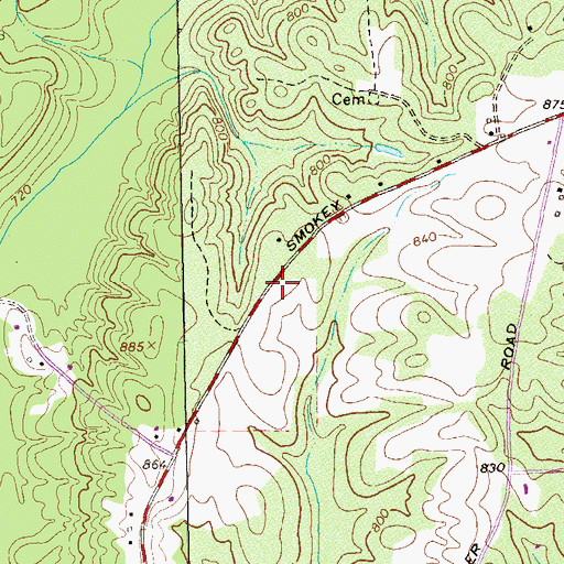 Topographic Map of Coweta County Fire Department Station 5, GA
