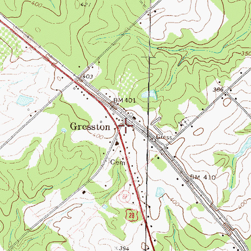 Topographic Map of Gresston Volunteer Fire Department, GA